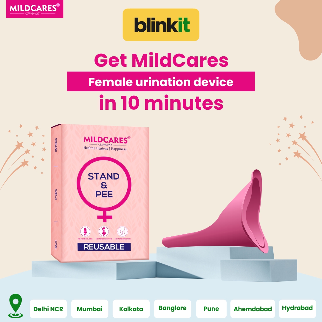 MildCares Stand and Pee on Blinkit 😎  You can now get the MildCares 'Stand and Pee Female urination device'  delivered in 10 minutes. We’ve already delivered 50 of these since morning! SHOP NOW: rb.gy/y5hyv3