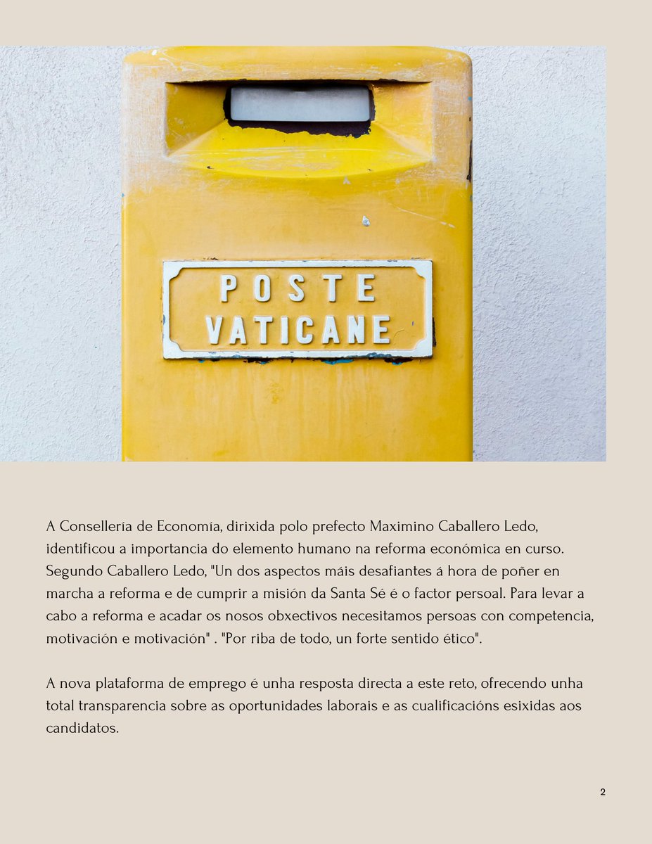 A súa nova plataforma 'Traballa connosco' permite aos profanos solicitar prazas na Santa Sede con soltura e transparencia. #VaticanCity