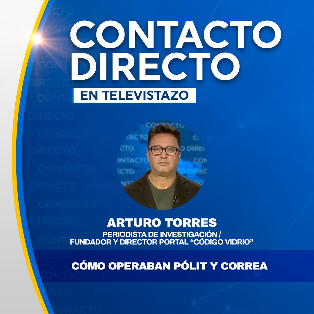 🔴 #ENVIVO | Arturo Torres, periodista de investigación, hablará sobre cómo operaban el excontralor Carlos Pólit y el expresidente Rafael Correa.

Mira #ContactoDirecto ➡️ ecuavisa.com/envivo