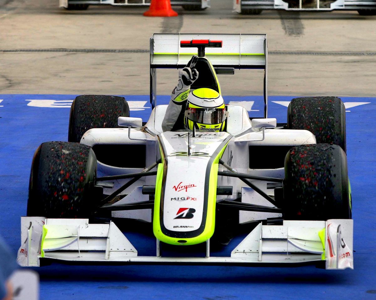 On April 26, 2009, Jenson Button secured his third victory out of four races at the start of the season by winning in Bahrain for Brawn GP. He went on to win six of the first seven races, nearly guaranteeing him the championship.

@JensonButton #BrawnGP #BahrainGP