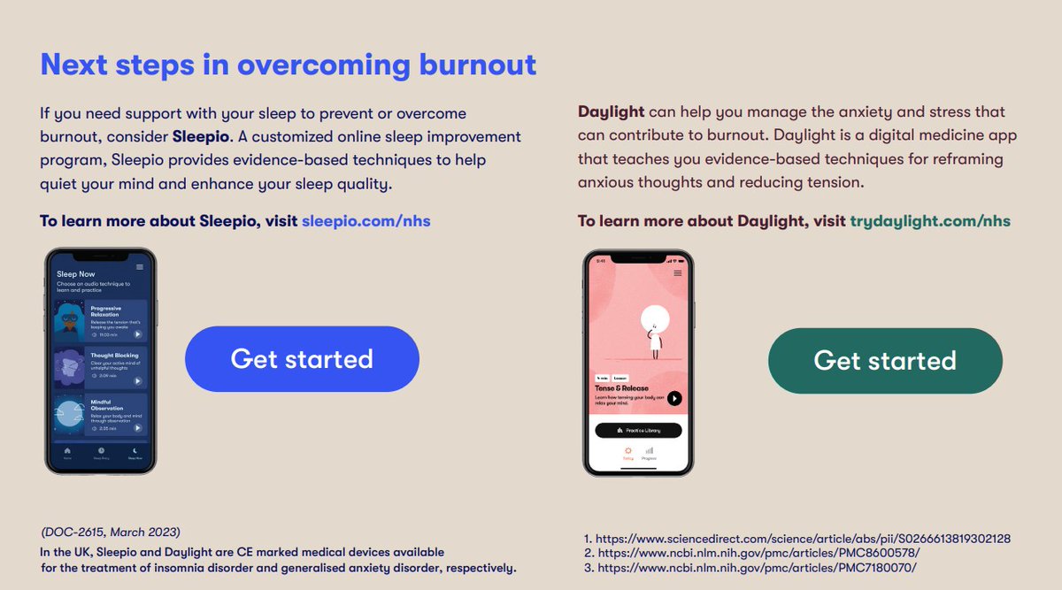 Feeling burnt out often happens as a response to stress.  It's not inevitable & there are ways of preventing it.  The free apps Sleepio & Daylight can help with evidence based support techniques. 
Visit sleepio.com/nhs or trydaylight.com/nhs #StressAwarenessMonth