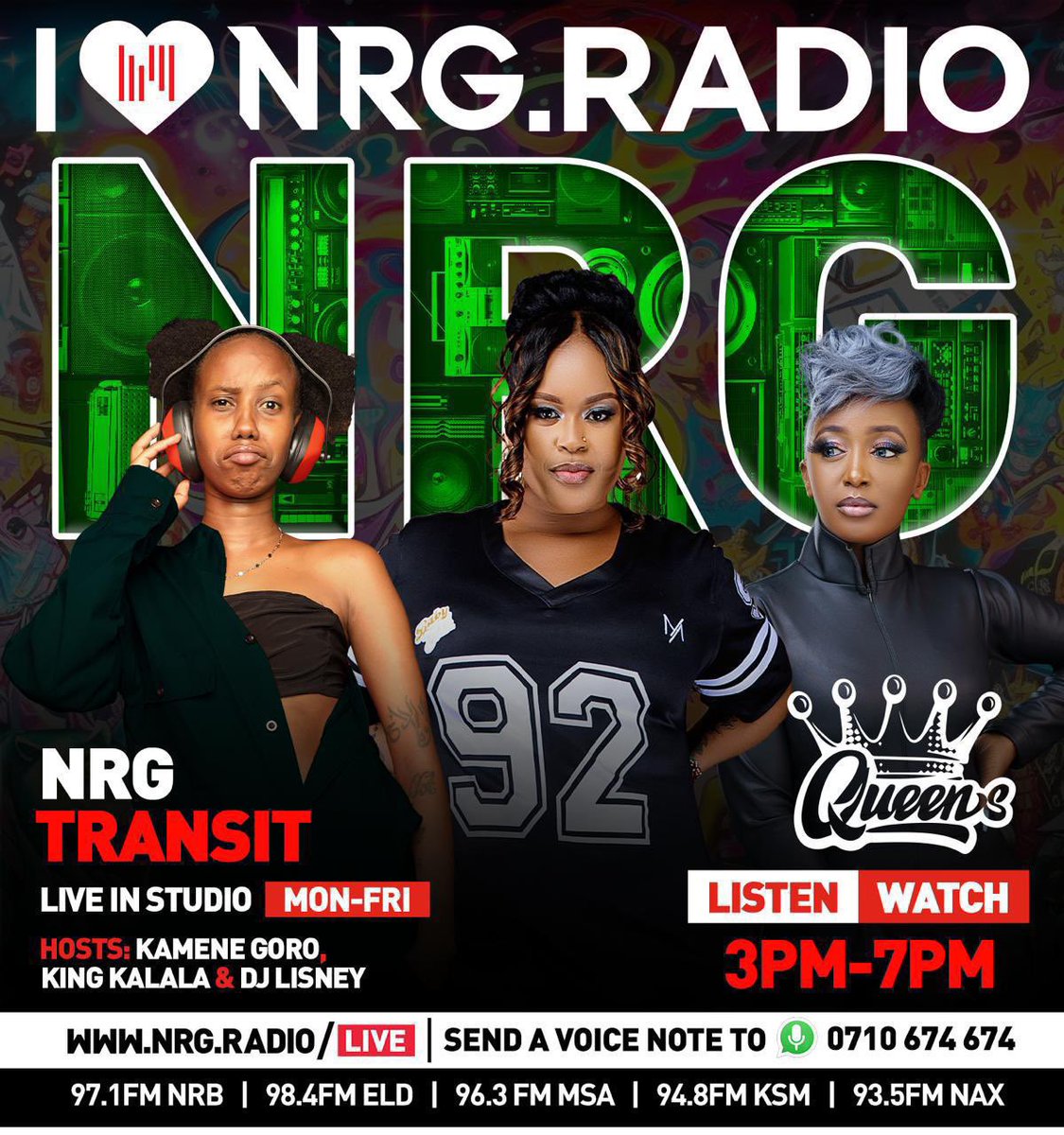 Hello Lovelies,,itsss Fridaaaaaaaaay…”and why infront of our show you are not listening,i hate you😂😂😂 wacha we SAYLESS tune in coz we got something nice loaded up for yall. @djlisney @KameneGoro @KING__KALALA #NRGTransitQueens #NRGRadioKenya #NRGTransit #Sayless