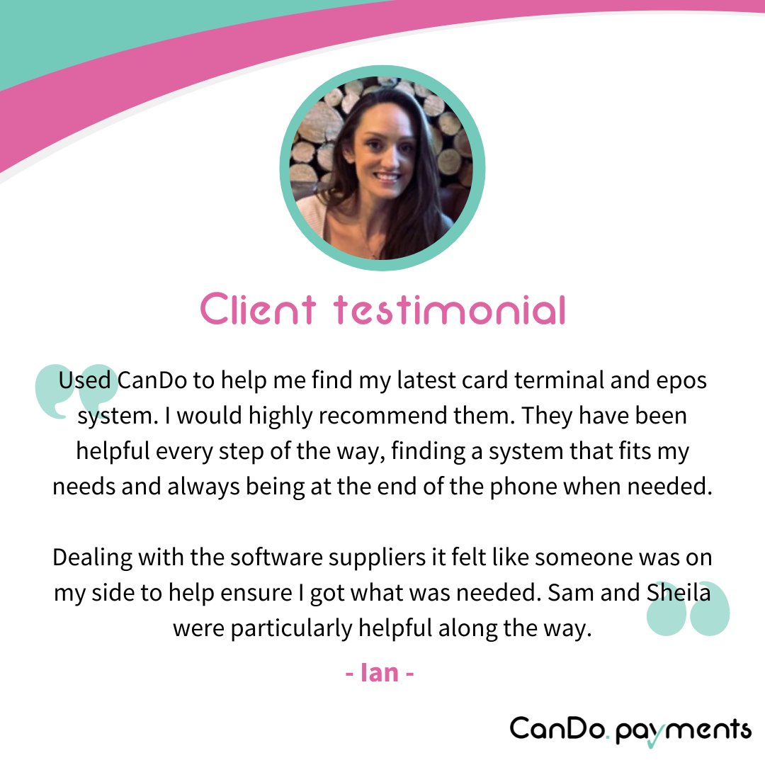 We will support you 'every step of the way' on your customer journey with us, making sure that you find a solution that is the best fit for you.
Find out more about our services here: zurl.co/DbL2 

#CanDoPayments #CardPayments #Epos #ECommerce #Testimonial