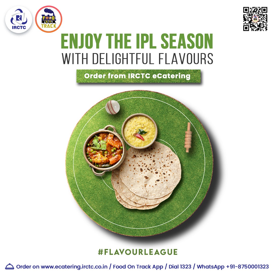 Make this #IPLSeason delicious as you travel by ordering a wide range of yummy meals from IRCTC eCatering. 🌐Click on ecatering.irctc.co.in 👉Install #FoodOnTrack app 📞1323/WhatsApp +91-8750001323 #ipl #ipl2024 #iplfever #flavourleague #cricket #indiancricket