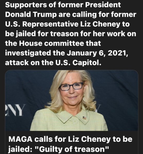 Do you believe Liz Cheney committed treason? Yes or No?? Repost Please👍 @m86742 @Rammie24 @rosejam181920 @GabiNga1 @SirFlyzalot @Ilegvm @texasrecks @x4Eileen @PaulaRed62 @goldisez @KevinGills13 @Imcg_2 @5dme81 @cali_beachangel @fugustra1 @TheGrayRider @1NJConservative @cmir_r…