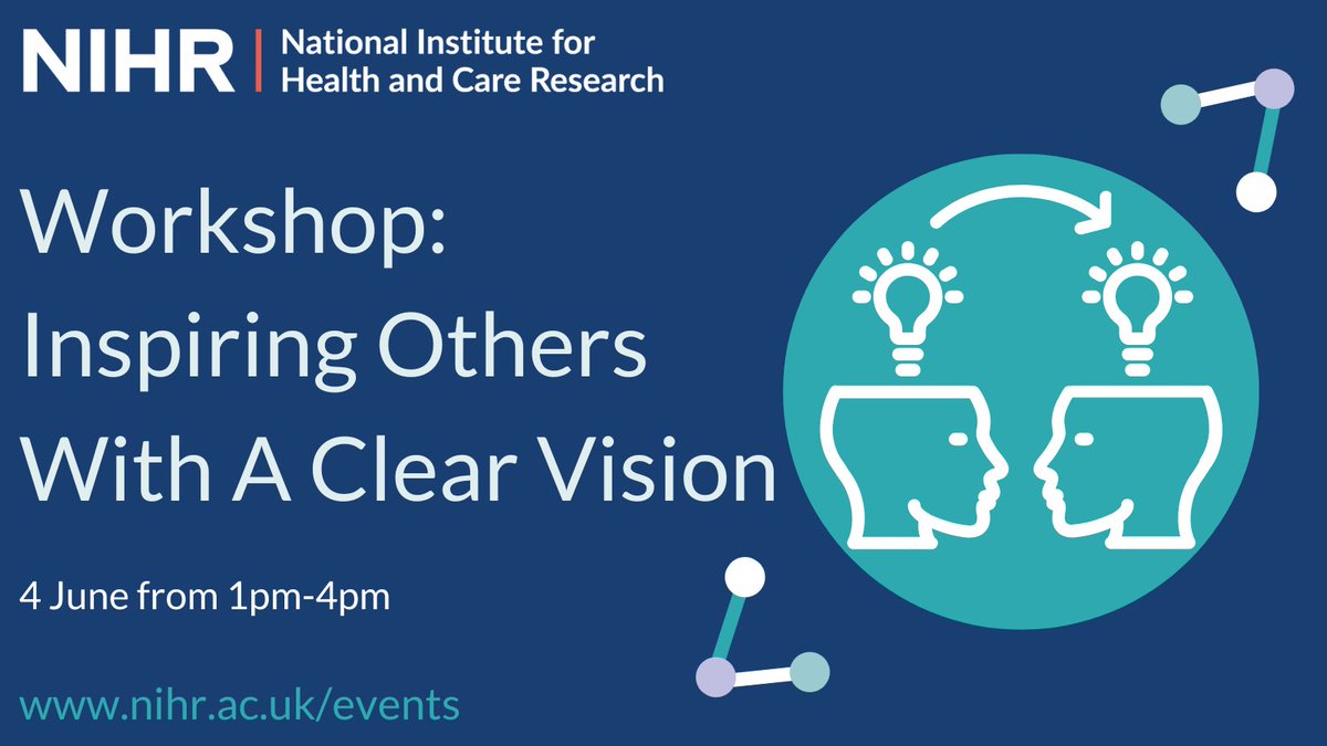 Don't miss your chance to attend our workshop on Inspiring Others with a clear vision. Get ready to be inspired and learn the secrets of effective leadership by securing your spot: nihr.ac.uk/events/worksho… Open to NIHR Academy Members and NIHR Senior Leaders