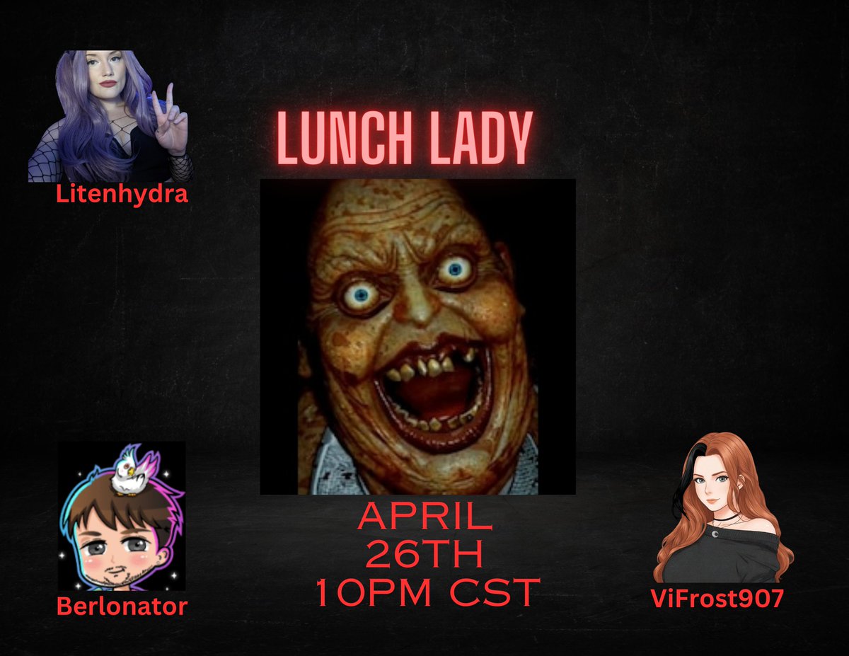 Join us tonight for some fright w/ @Litenhydra and @ViFrost907 Will this be a piece of cake orrrrr Will she try to give us the cake 🤔 If you're not already following them JUST DO IT!!! :) ♥️🖤