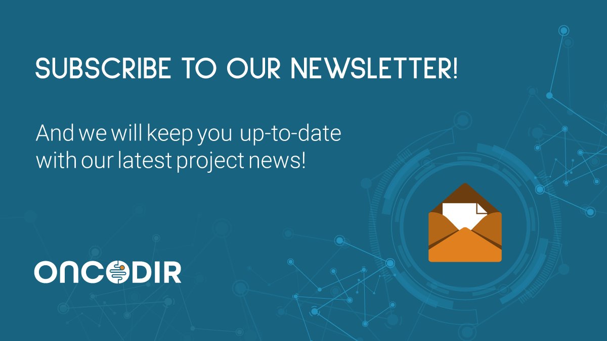 📢 Subscribe to our #newsletter to receive a regular update on #research and #innovation efforts by providing evidence-based participatory decision-making for #CRC #prevention🎗️

📨Sign up now: bit.ly/ONCODIR_NL

#CancerPreventionEU #ColorectalCancer #AI #MissionCancer