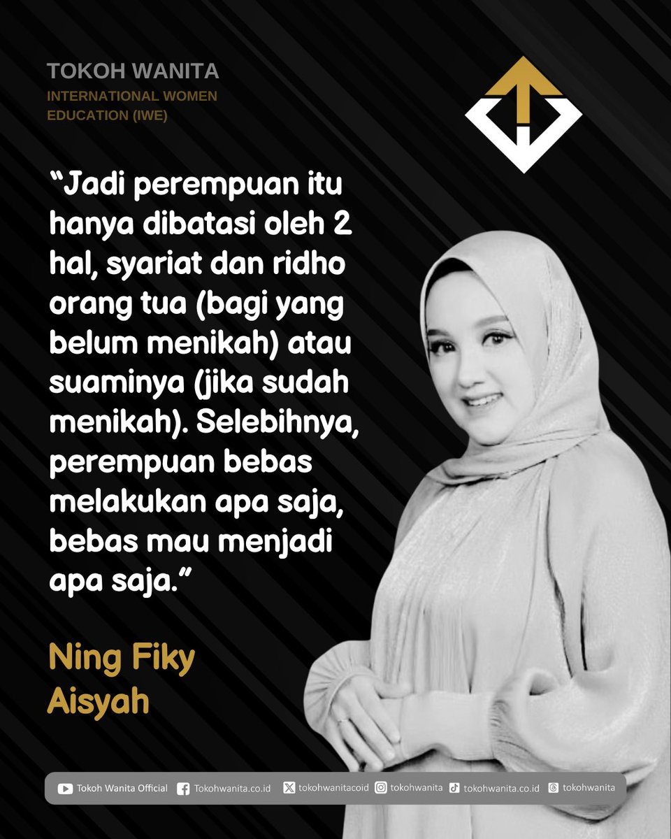 “Jadi perempuan itu hanya dibatasi oleh 2 hal, syariat dan ridho orang tua (bagi yang belum menikah) atau suaminya (jika sudah menikah). Selebihnya, perempuan bebas melakukan apa saja, bebas mau menjadi apa saja.”

Ning Fiky Aisyah