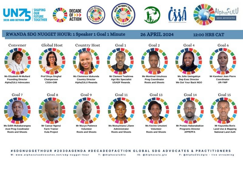 YWP University of Rwanda (@urywp) on Twitter photo Excited to have participated in the 2nd Session of the Rwanda SDG Nugget Hour today! It was inspiring to see the commitment of SDG Advocates and Practitioners from Rwanda towards the #2030Agenda and #GlobalGoals. Special thanks to <a href="/AlphazuluGlo/">AlphaZULU Advocates</a> #SDGNuugetHour #SDG6 Excited to have participated in the 2nd Session of the Rwanda SDG Nugget Hour today! It was inspiring to see the commitment of SDG Advocates and Practitioners from Rwanda towards the #2030Agenda and #GlobalGoals. Special thanks to <a href="/AlphazuluGlo/">AlphaZULU Advocates</a> #SDGNuugetHour #SDG6