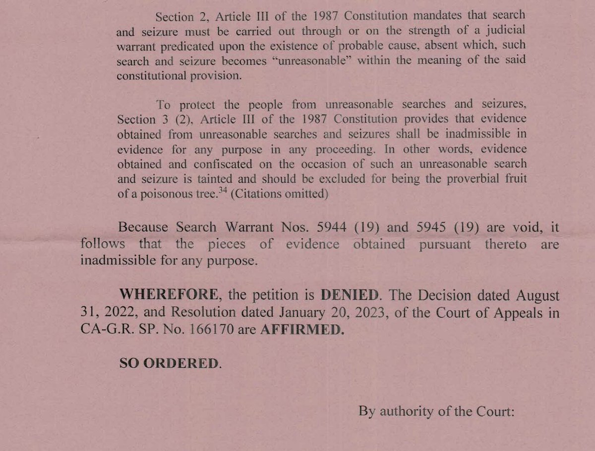 NEWS UPDATE: The SC sides with activist Reina Mae Nasino, Ram Bautista, and Alma Moran, and upholds the voiding of search warrants used against them. The Court of Appeals earlier voided the warrant, but SolGen Menardo Guevarra challenged the CA's decision before the SC.