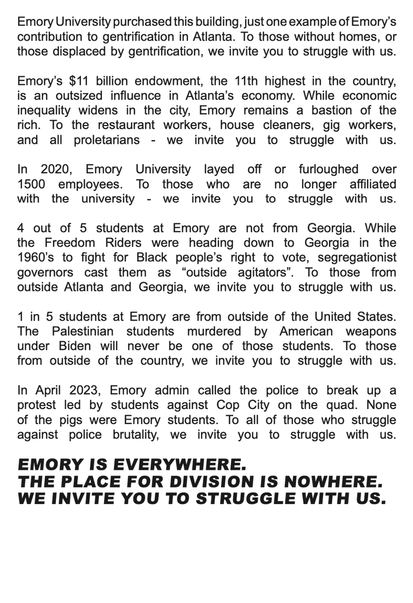 Extraordinary, beautiful, stirring statement from Emory students. Via @GyungheePark