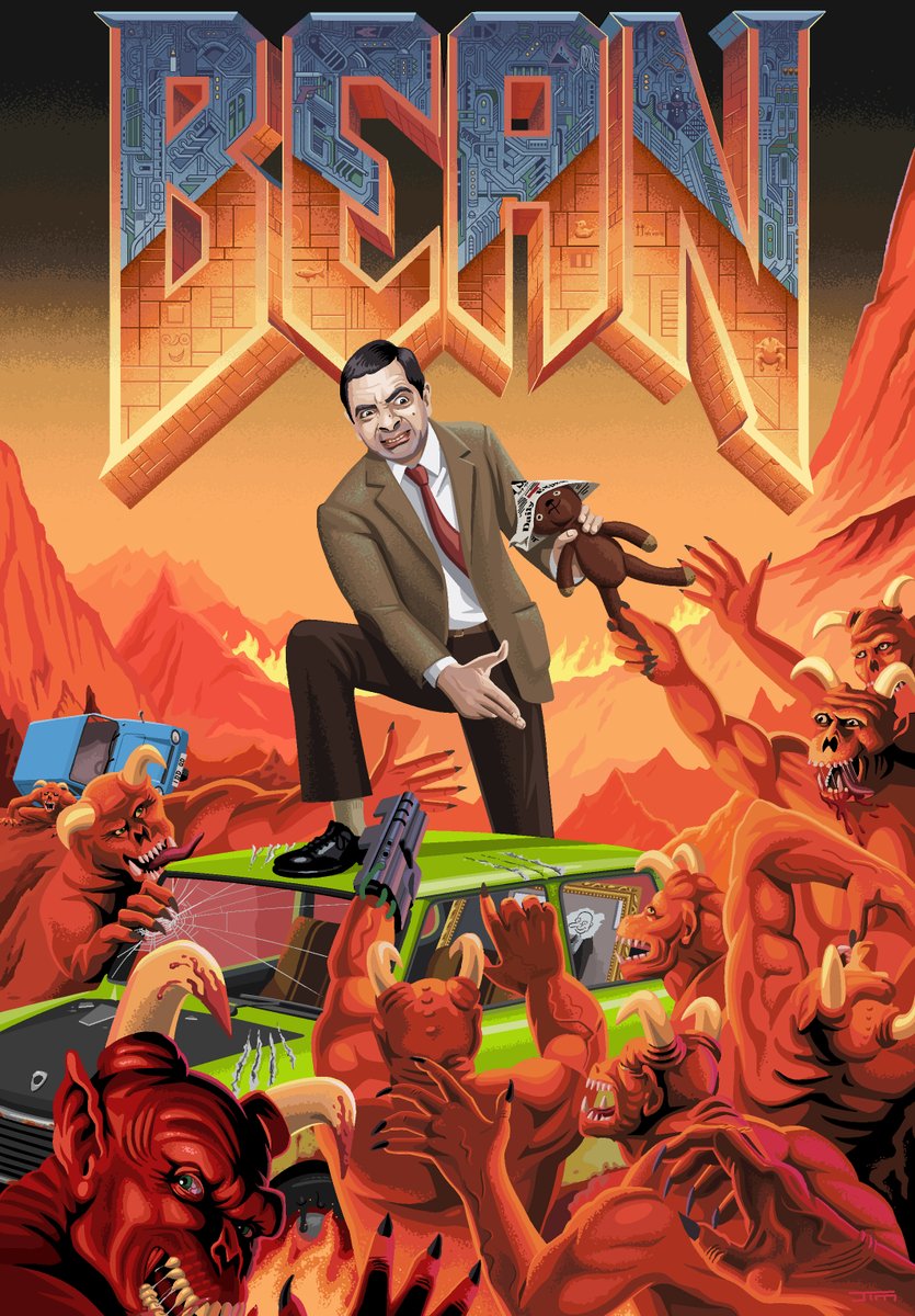 'Mr Bean in the style of the original DOOM poster' As requested by Andrew Stevens