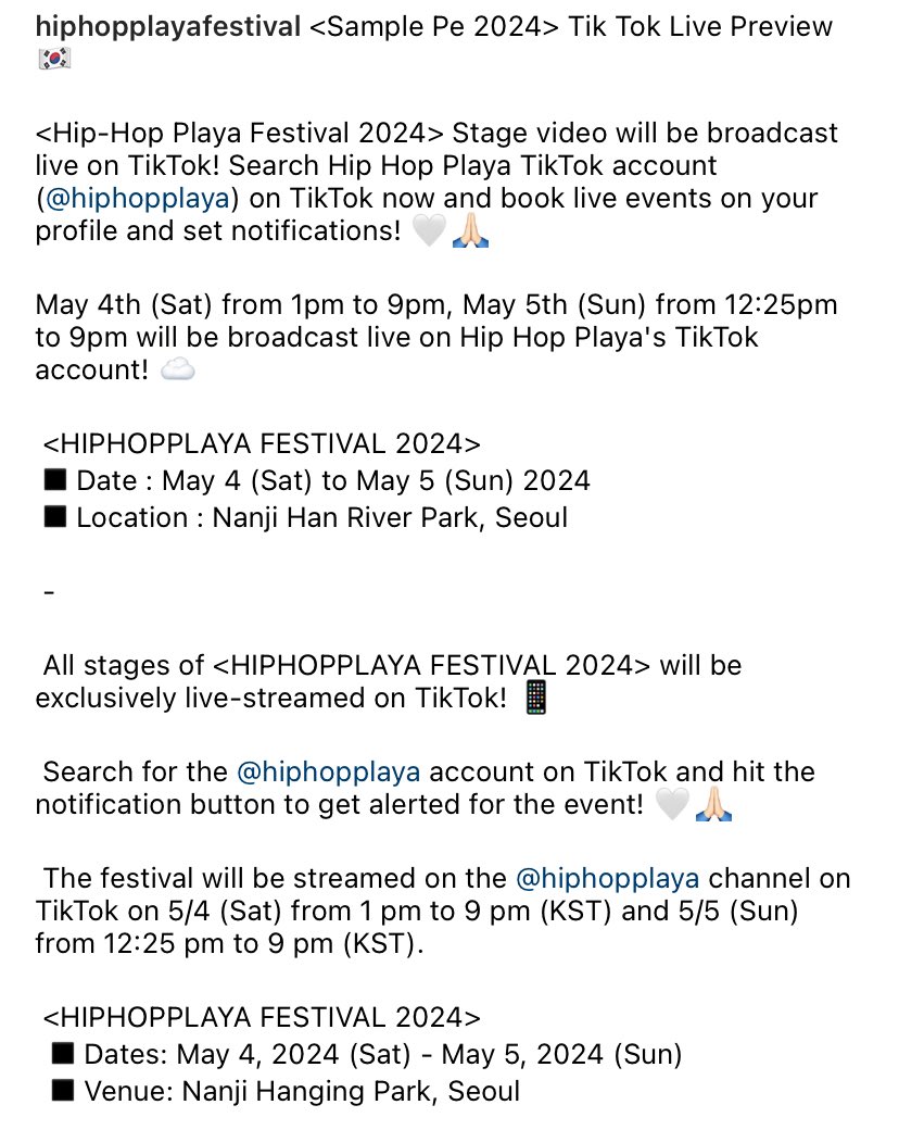 📢iKONICs, we can have a chance to see Bobby’s performance on Hiphopplaya! All stages will be live-streamed through their Tiktok account! Bobby will perform on Day 2 - May 5,2024, 5:20-5:40 PM KST. #BOBBY #바비 #バビ @bobbyranika @BOBBY_SiR_JP #iKON #아이콘 @iKONIC_143