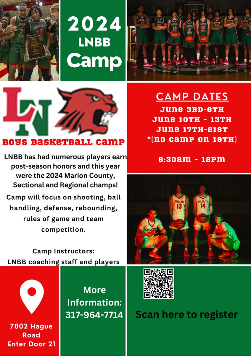 LNBB Camp begins in June….you can scan the QR Code or link to register your camper. Breakfast & lunch included in price. @cgiffin78 @ltgoodnews @FCVAthletics @MaryCastleElem @SunnysideSIS @lnwildcats