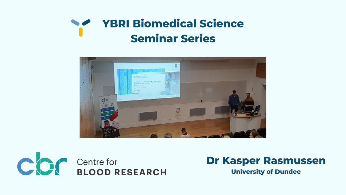 Excited to host Dr Kasper Rasmussen @UoDLifeSciences as this week’s Biomedical Science seminar speaker Kasper will explore his work on environmental factors in clonal haematopoiesis #bloodcancer #research