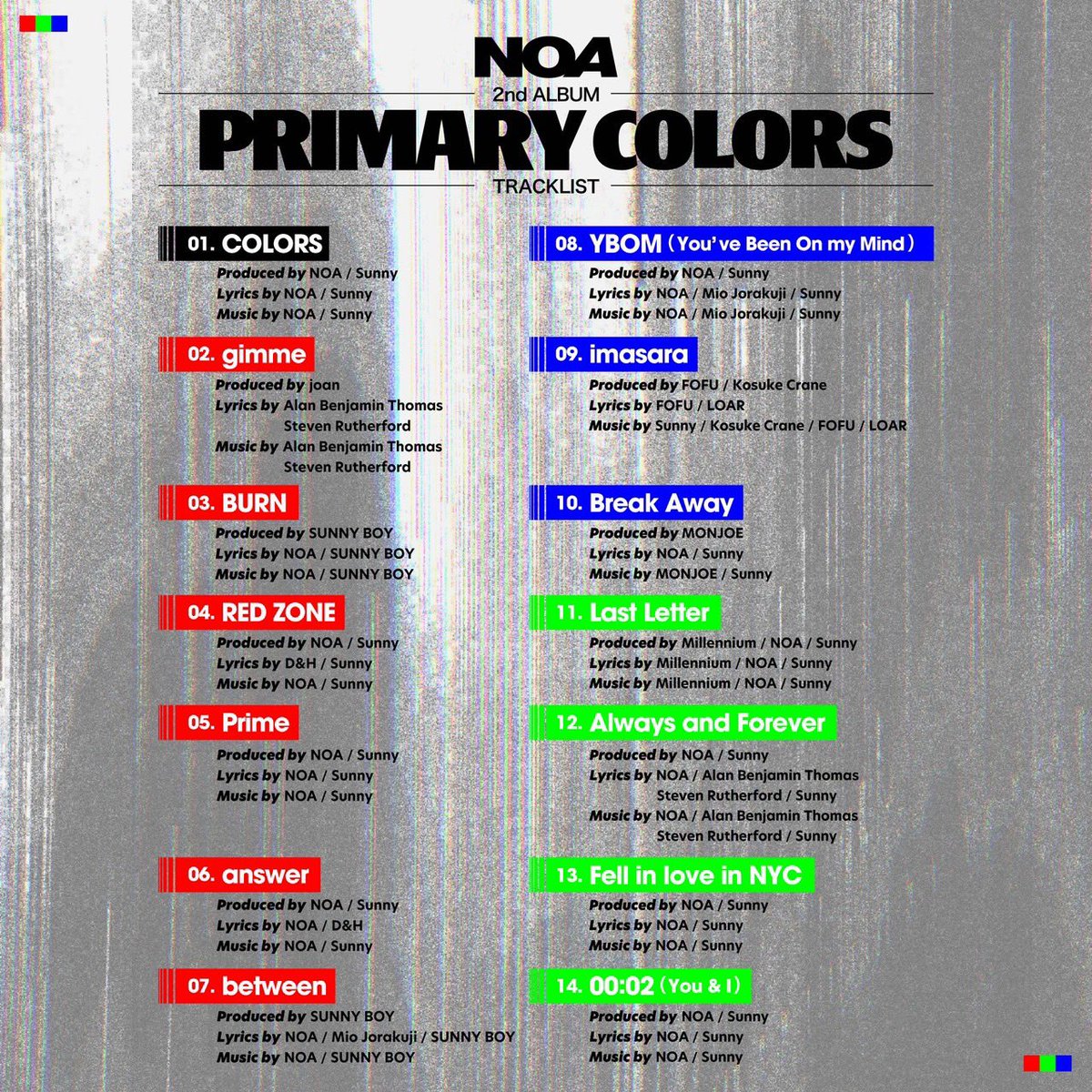 13.Fell in love in NYC
やばーい🫠🩶
早く💿ほしーよー
@noamusic_japan 
#NOA
#PRIMARYCOLORS