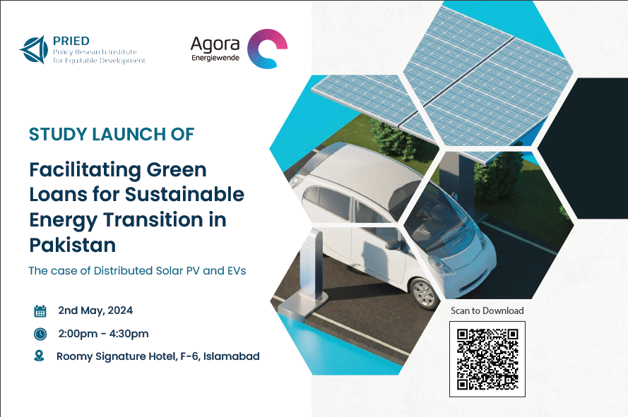 🔋Join us for the unveiling of our latest research at 'Facilitating Green Loans for Sustainable Energy Transition'. We'll dive into the financial barriers hindering #EVs and #SolarPV adoption in the Global South, with a focus on Pakistan. 🔗Join us: zoom.us/j/99784190682?…