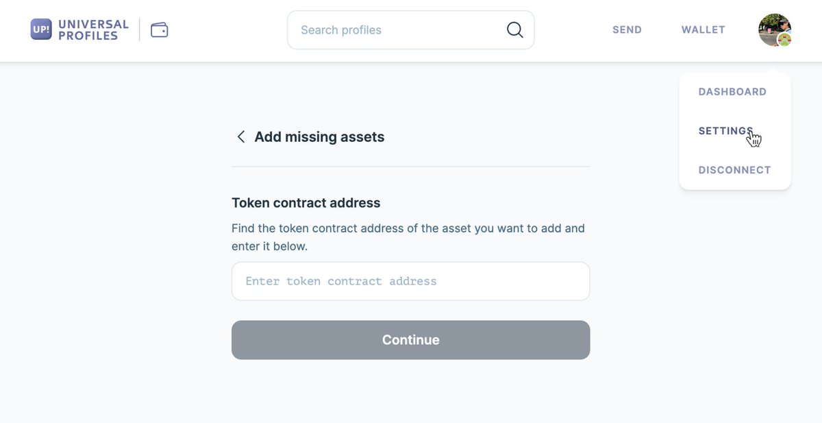 📯 New Feature Release If you have tokens or NFTs and can't see them in your #UniversalProfile 🆙 you can now manually add under settings. Check your wallet 👇 universalprofile.cloud 🧵