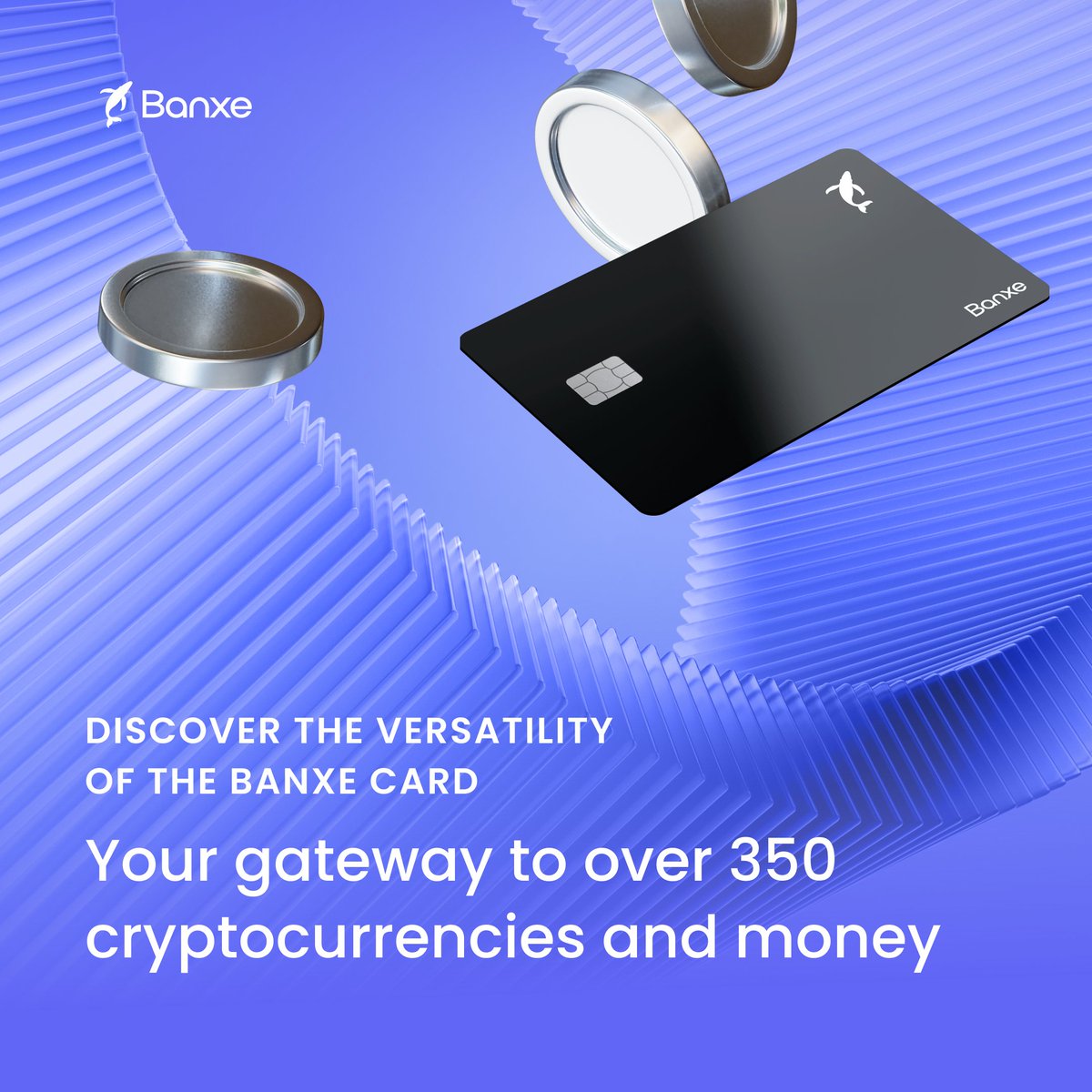 Unlock the power of the Banxe Card! Seamlessly shop with over 350 cryptocurrencies or traditional money, from groceries to global travels. Top up anytime with EUR, GBP, USD, or crypto. Don't miss out, get yours today! #Banxe #BanxeCard #CryptoTopup #GlobalPayments