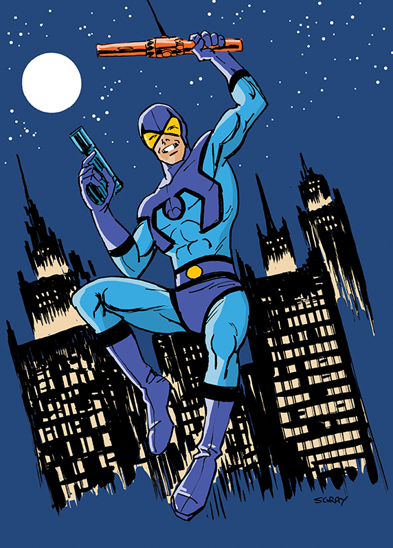 The Blue Beetle (brush pen sketch w Photoshop colours). #comics #SteveDitko