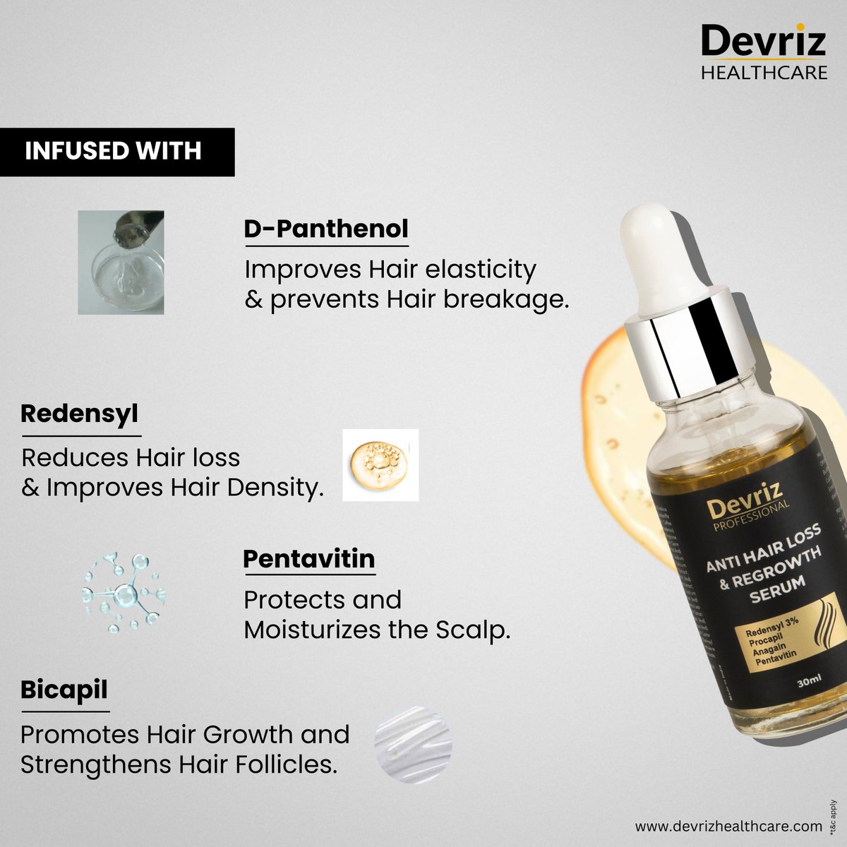 devriz01's tweet image. This Serum Helps Stimulate Hair Growth and Increase The Hair Density.

Formulated Using Potent Ingredients, The Hair Serum Helps Reduce Hair Loss💁🏻‍♀️.

Shop Now at devrizhealthcare.com
.
#Hairgrowth #serums #serummagic #hairtips #hairloss #haircare #healthyhair #devrizheathcare