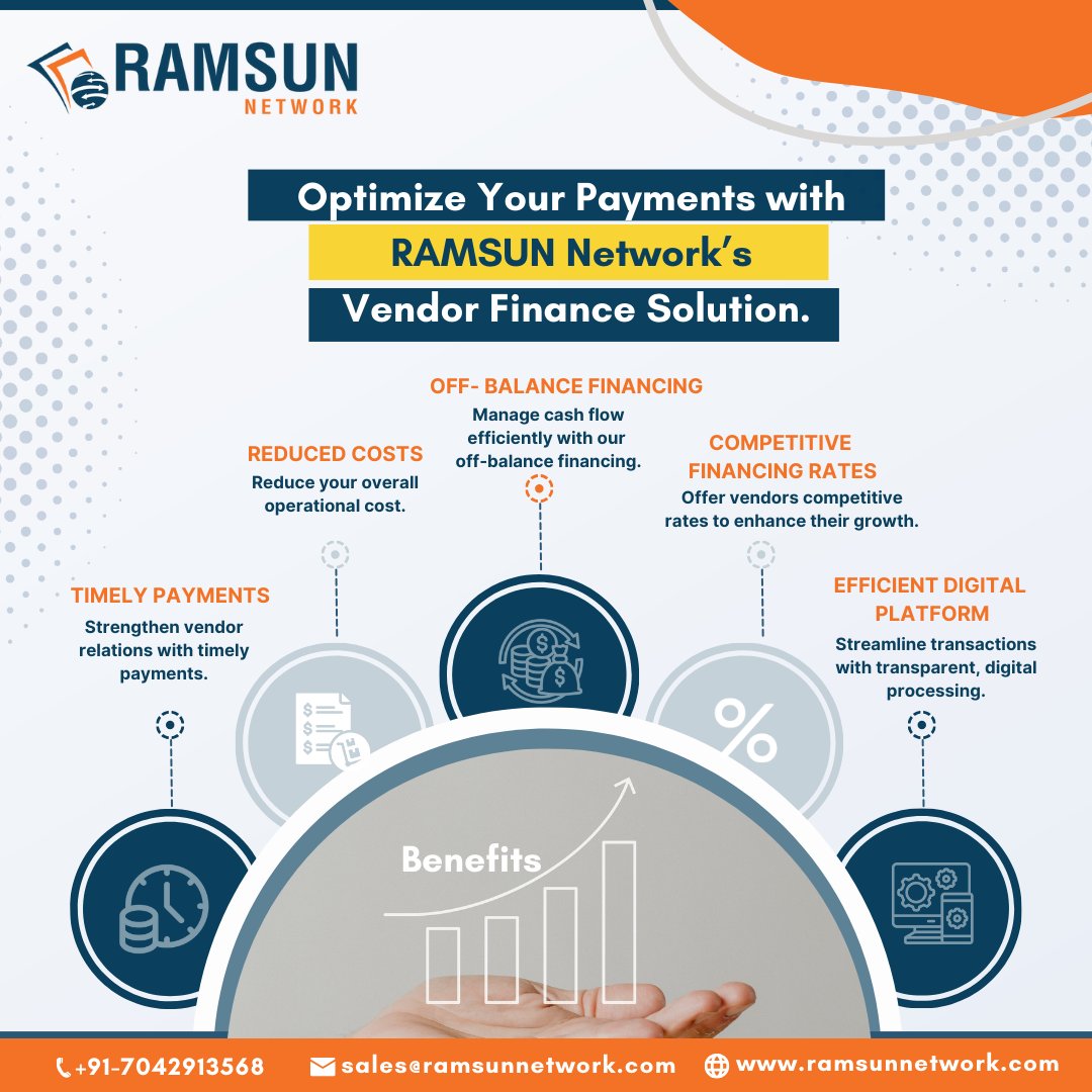 NetworkRamsun's tweet photo. @NetworkRamsun’s Vendor Finance program provides a seamless method for corporates to facilitate early payments to vendors via a robust network of lenders. This strengthens vendor relationships by ensuring timely payments.
#ramsunnetwork #twitter https://t.co/xrPMkVwBLn