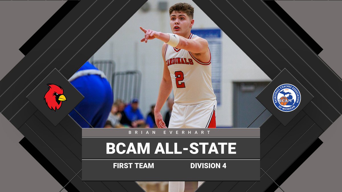 Final post season award announced by the Basketball Coaches Association of Michigan (@BCAMCoaches). Congratulations to our guy Brian Everhart (@bmeverhart3) selected 1st team.