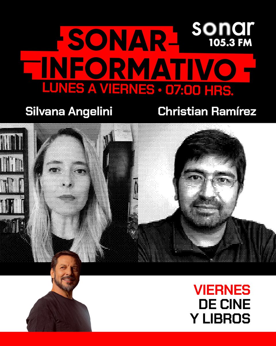 🔴 En #SonarInformativo @rafa recibe al panel de cada viernes conformado por Silvana Angelini y @civilcinema, para conversar de libros, cine y películas. 📻 Al aire por el 105.3 Señal en vivo: sonarfm.cl