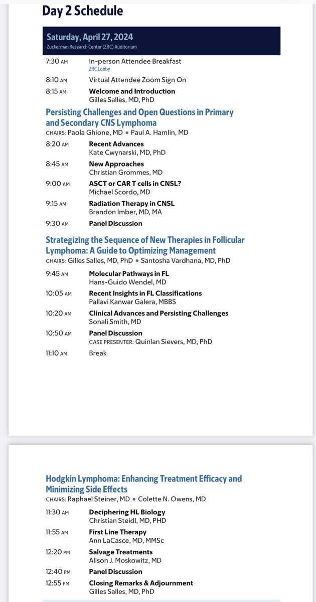 It’s #MSKLymphomaCME time!

A smorgasbord of everything #lymphoma for the next 2 days. 

Thank you @gilles_salles and the organizing committee for the opportunity to speak about
 ‘Challenges in Older Adults’. 

#lymsm #geriheme #gerionc @myCARG  

@MSK_DeptOfMed