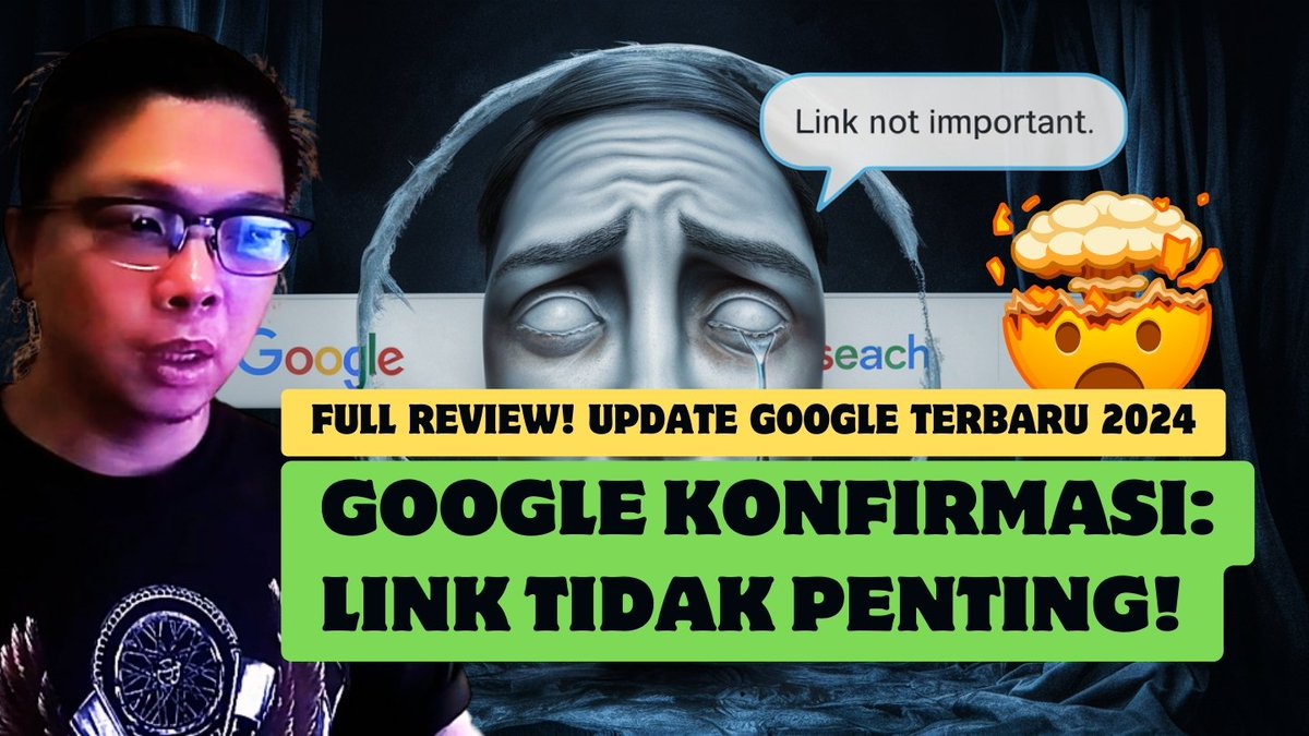 [FULL REVIEW] UPDATE #GOOGLE TERBARU 2024 : LINK TIDAK PENTING!🤯

Premier, 27/04/2024 jam 12 siang di: youtube.com/watch?v=UtMujV…

#SEO #SEOIndonesia2024 #SearchEngineOptimization #GoogleUpdates