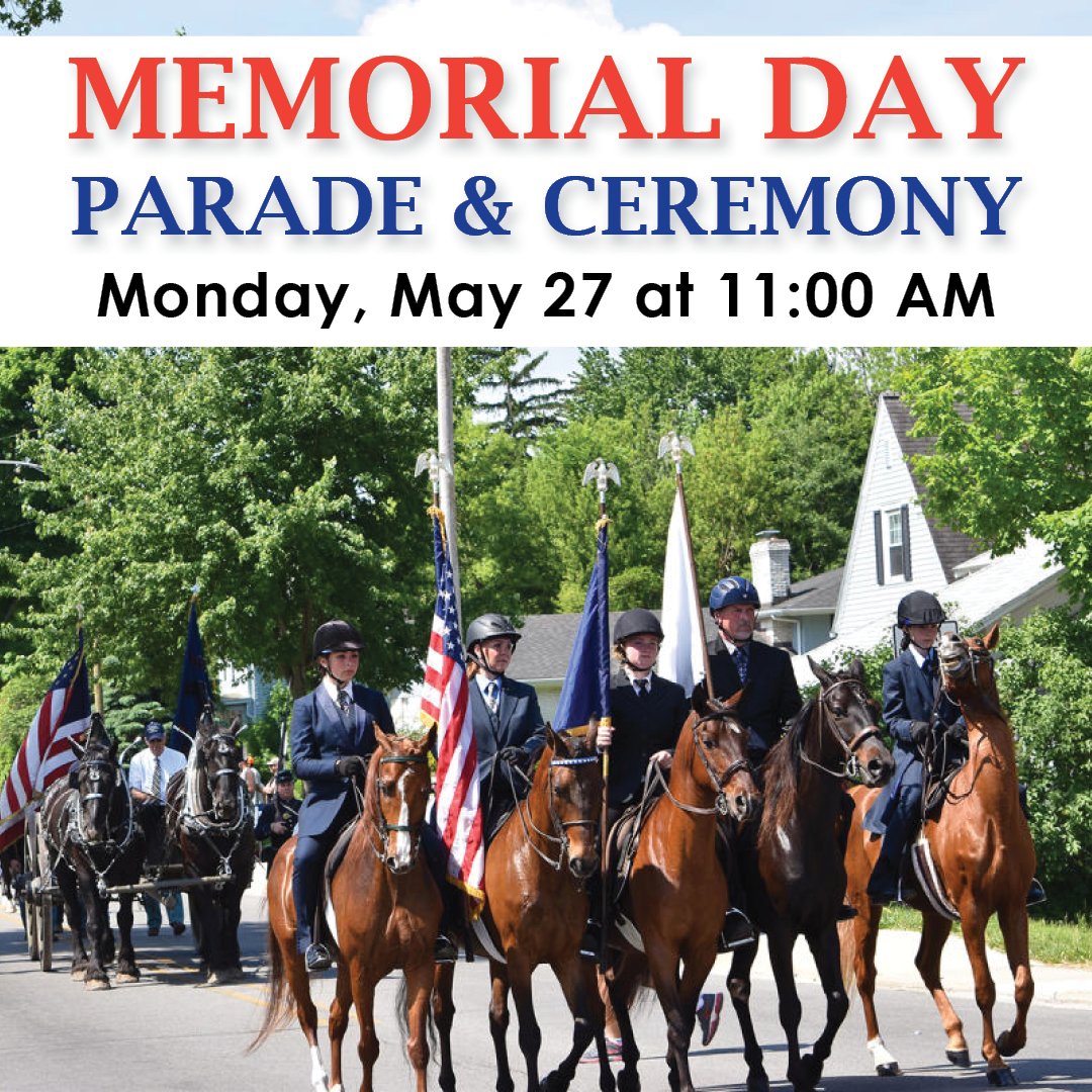 MARK YOUR CALENDARS 📆 The annual Memorial Day Parade on Parnell Avenue, sponsored by the Allen County Council of Veterans Organizations, will take place on Monday, May 27 at 11AM with a ceremony immediately following the parade in Memorial Hall. INFO: memorialcoliseum.com