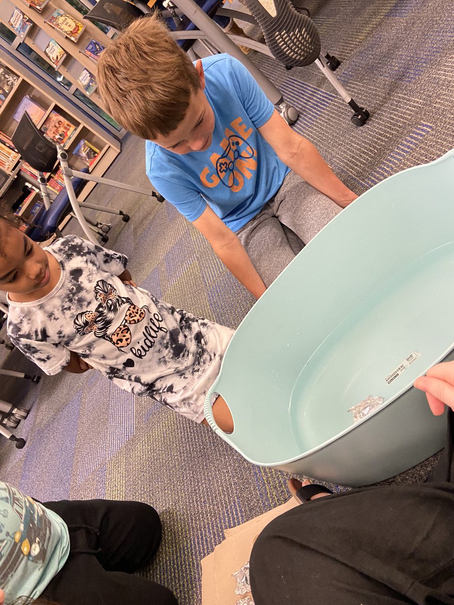 In 2nd grade, we read Somewhere in the Bayou, a fun book on the 2023 2x2 list. Afterward, we made boats out of foil and tried to get as many animals (Pennies) as possible across the bayou (ikea container). #LibrariesinRISD #RISDWeAreOne