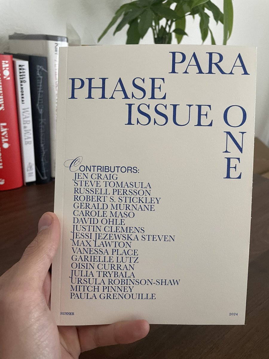 Cool new lit mag PARAPHASE. Issue One featuring work from Jen Craig, Murnane, @JezewskaJ, @maxdaniellawton, Carole Maso, @gariellelutz.