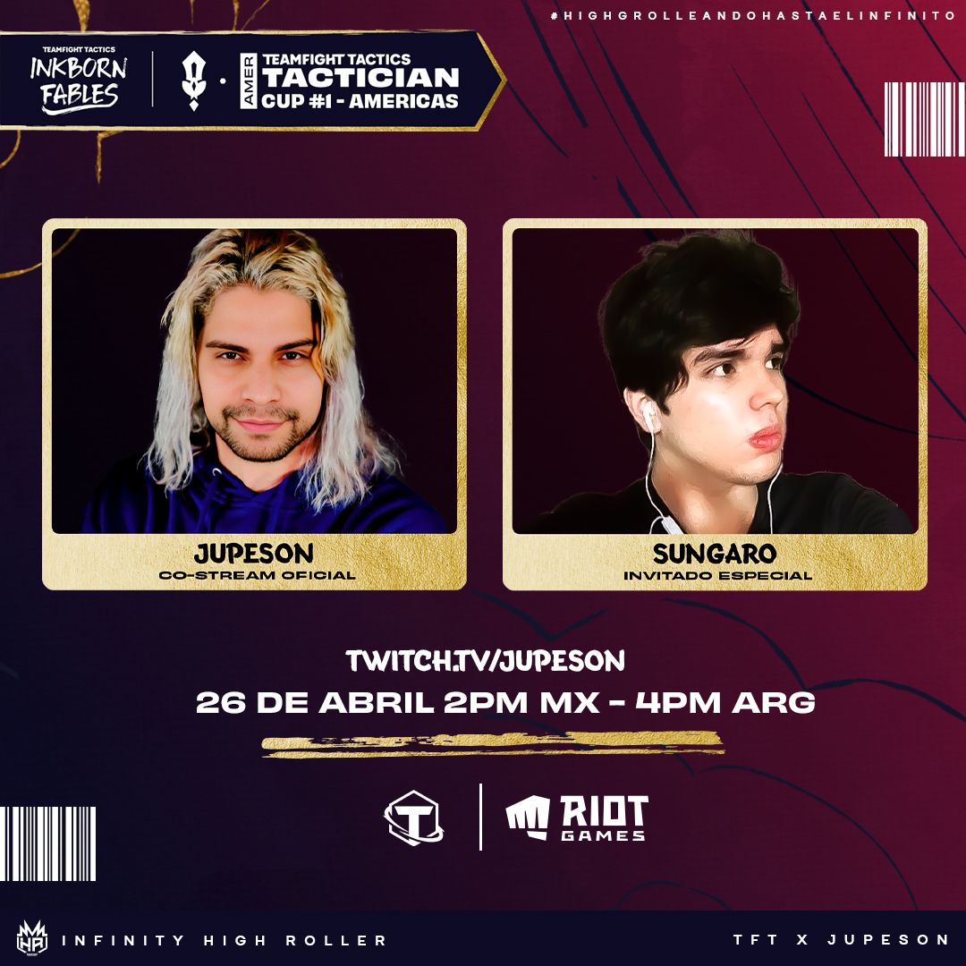 ¡Hoy SUCEDE!... America hace historia en TFT

🏆1era TACTICIAN CUP de AMERICA
- Mejores 128 de Latam NA &amp; Brasil
- $12,000USD en premios
- Sortearé de 30 huevos de minileyenda

Invitado Especial: 
🎙️<a href="/sungaro1/">Sungaro</a> - Pro Player y persignado con fe

Tenemos el co-stream oficial con