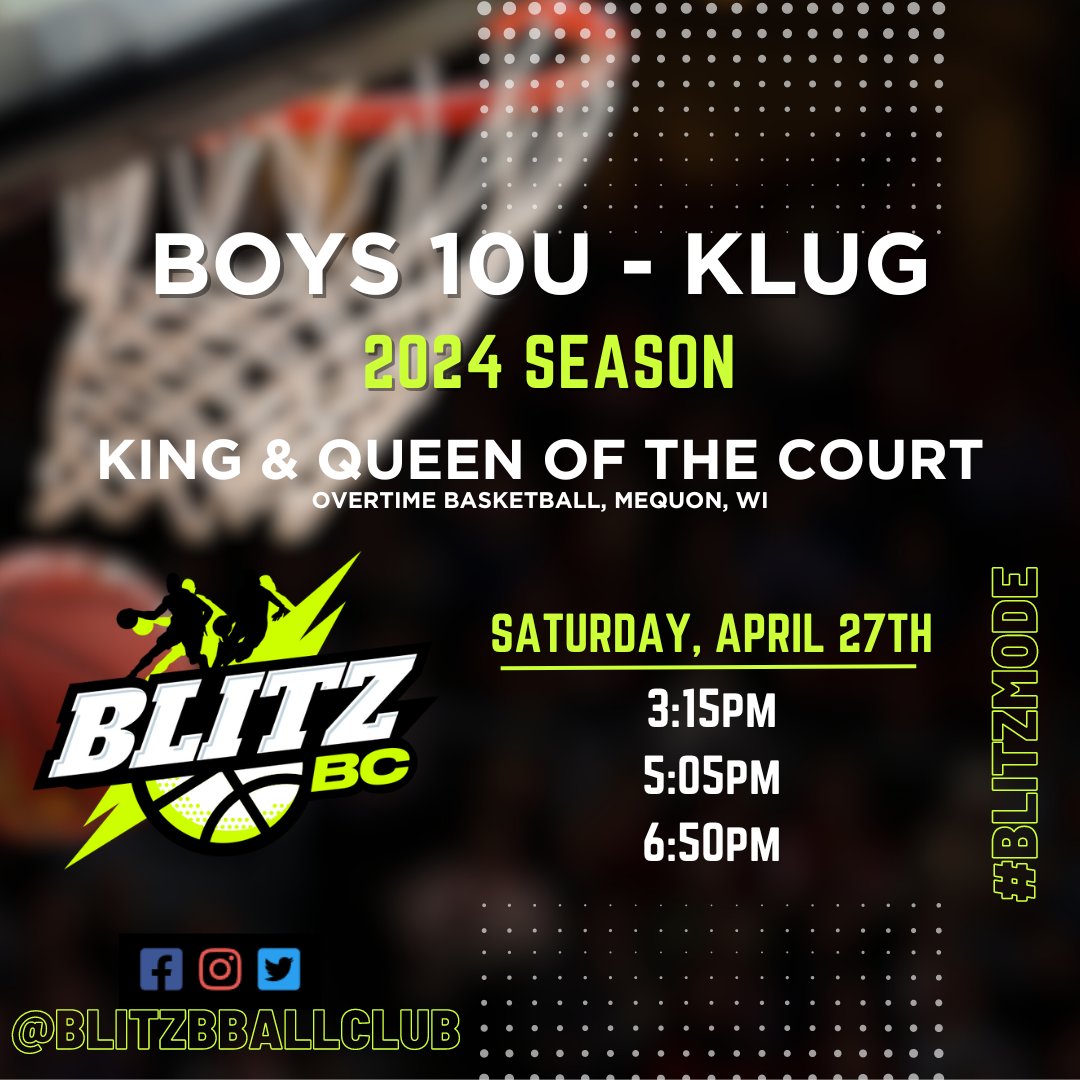 BlitzBballClub's tweet photo. 👉Three of our teams open their season this Saturday
📅April 27
📍
✔️ 🏀See full rosters here: https://t.co/xTkddAKXdF https://t.co/FbJebo4JPs