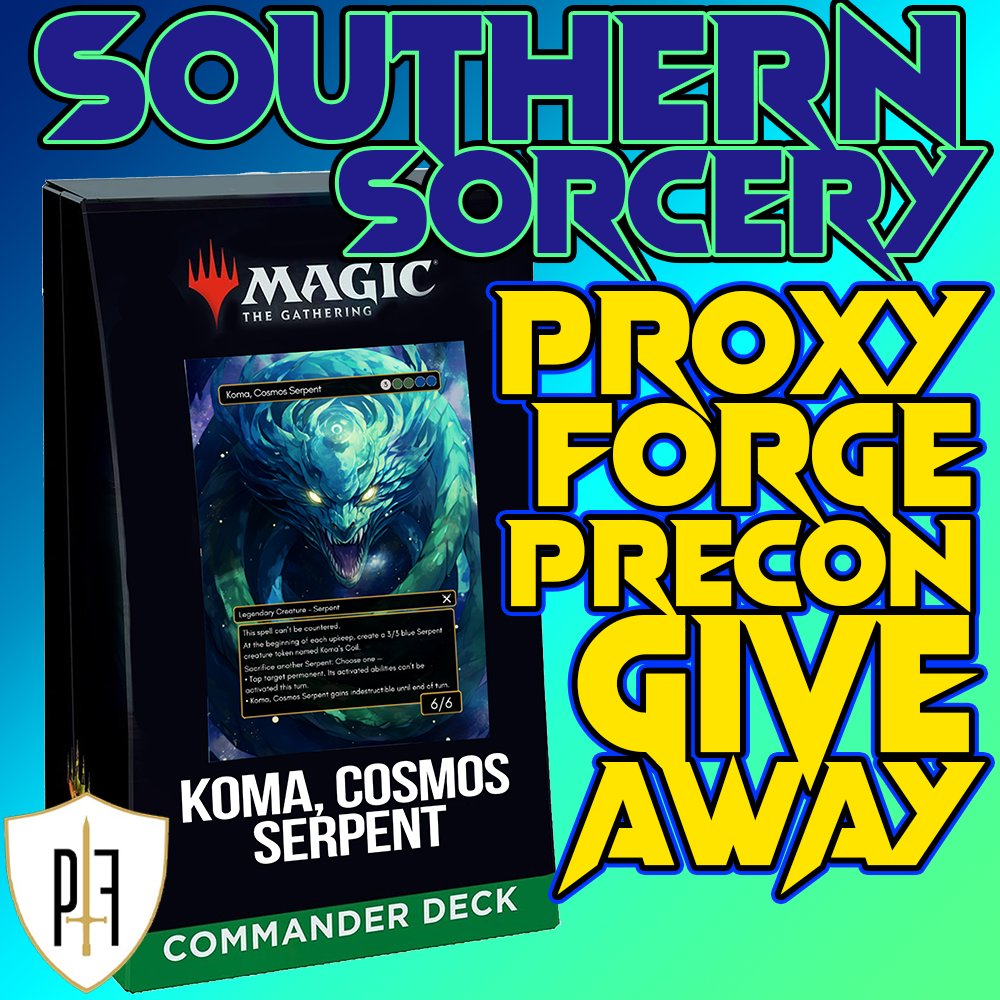 Southern Sorcery 🔜 CoolStuffCon Orlando! (@southernsorcere) on Twitter photo 🚨Well it's time for another TWITTER/X GIVEAWAY!🚨
We partnered with <a href="/ProxyForge/">The Proxy Forge</a> to give away this awesome KOMA, COSMOS SERPENT deck!
Check the comments for more deck deets.
✅ FOLLOW
✅ RETWEET
✅ LIKE
✅ COMMENT 🚨Well it's time for another TWITTER/X GIVEAWAY!🚨
We partnered with <a href="/ProxyForge/">The Proxy Forge</a> to give away this awesome KOMA, COSMOS SERPENT deck!
Check the comments for more deck deets.
✅ FOLLOW
✅ RETWEET
✅ LIKE
✅ COMMENT