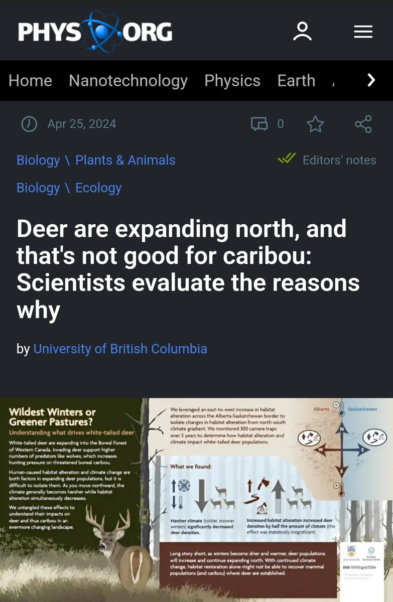 🚨 Climate Crisis 🚨 💥 Deer Are Expanding North, And That's Not Good For Caribou #BattleOfTheRuminants