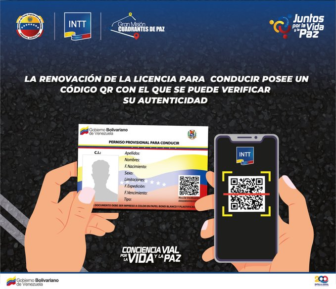 #SabíasQué | La Renovación de la Licencia para Conducir posee un Código QR el cual te permite verificar su autenticidad, solo debes ingresar a nuestro portal web y descargar el Aplicativo QR. - #06May