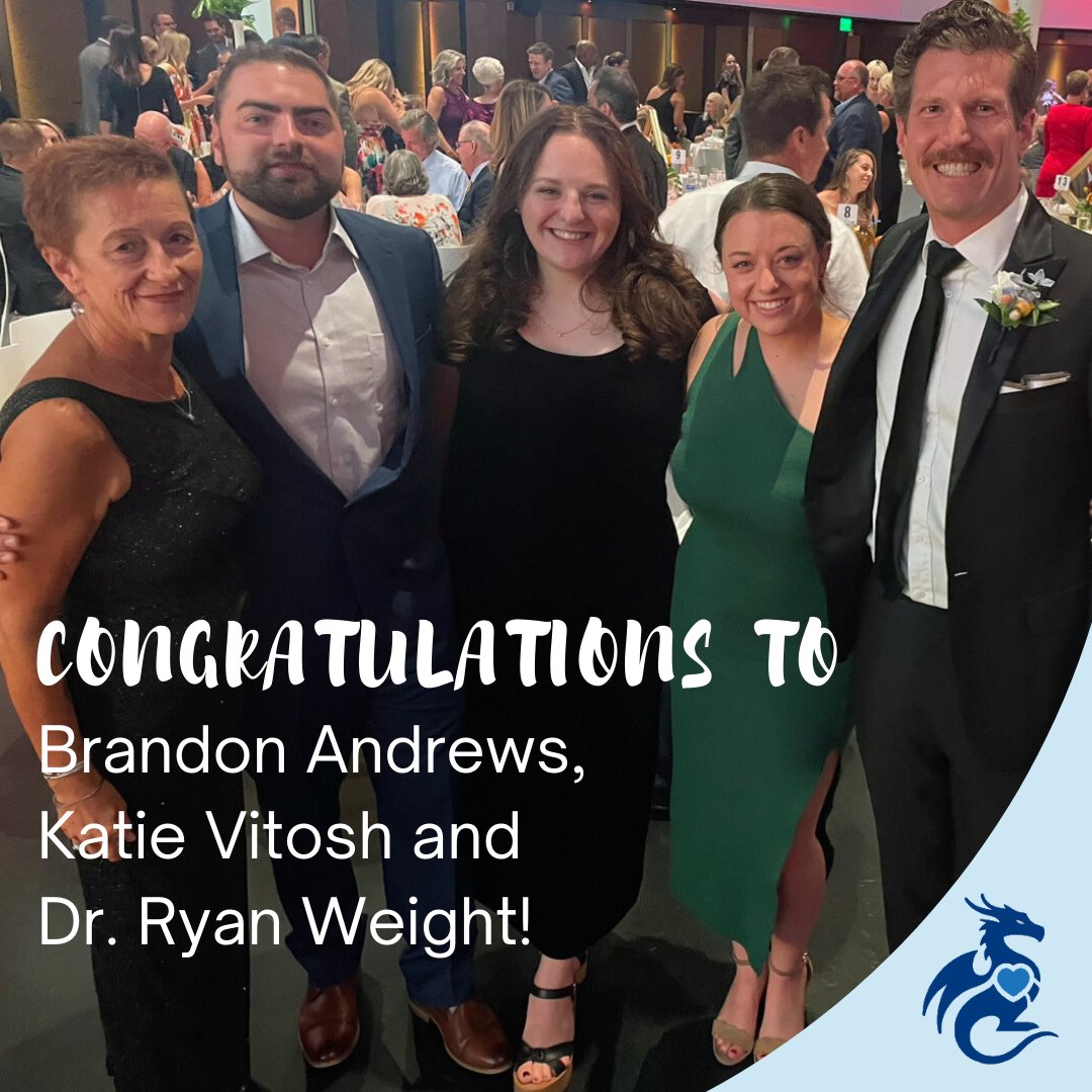 Congratulations WSCR-NCORP Clinical Research Coordinators, Brandon Andrews and Katie Vitosh, and Dr. Ryan Weight! They are the second highest enrollment team in the United States for the HARMONY trial.  
Photo: Lisa Switzer (CEO), Brandon, Katie, Marcie Warren, and Dr. Weight.