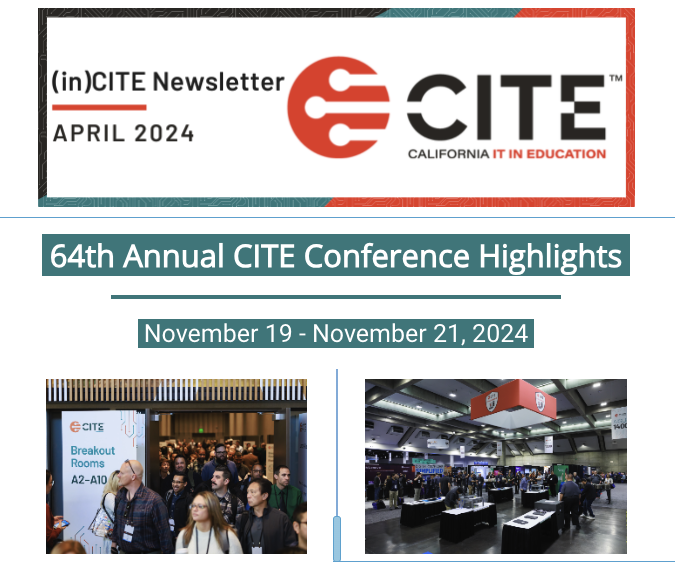 The CITE April Newsletter is live! We talk about the CITE 2024 Conference, CTOM Applications & More! To read this month's updates, visit: conta.cc/3Ux5XHk. To subscribe to receive future newsletters, visit: lp.constantcontactpages.com/su/useMUsi/All… #CITE_EDU #k12sysadmin #edtech #technology