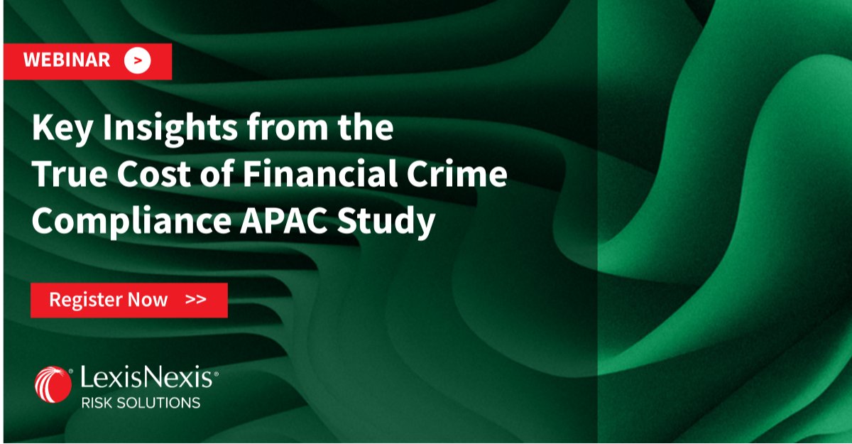 Explore APAC’s #compliance cost challenges. Join our webinar on April 3rd for key findings from the Total Cost of Financial Crime Compliance APAC Study. Register now! I work for LexisNexis Risk Solutions. bit.ly/3xfPdeA