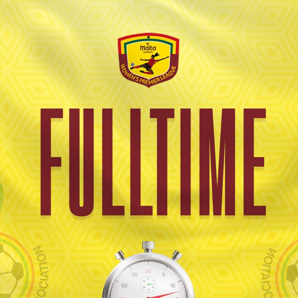 ⏰’ - Full Time…!!!

 🎯 @fosurlfc10 1:1 @DreamzLadiesFC

#NorthernZone 🔥 

#SheDidThat 
#MaltaGuinnessWPL
#BetwayGh