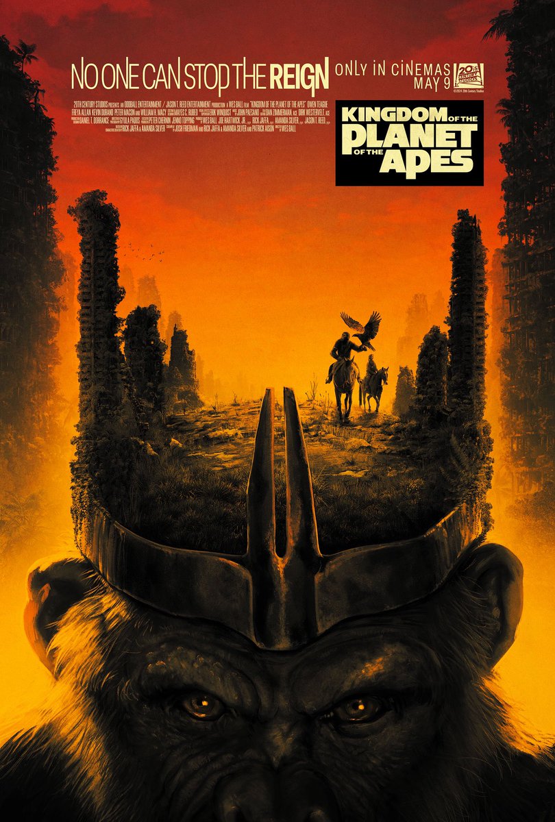 My new official Kingdom Of The Planet Of The Apes poster. Get a limited edition poster FREE when you see the film in IMAX, 4DX, or ScreenX on opening weekend at Cineworld. 🔗 bit.ly/3UB6vvU 🎟 bit.ly/BookKOTPOTA I’m personally really looking forward to it!