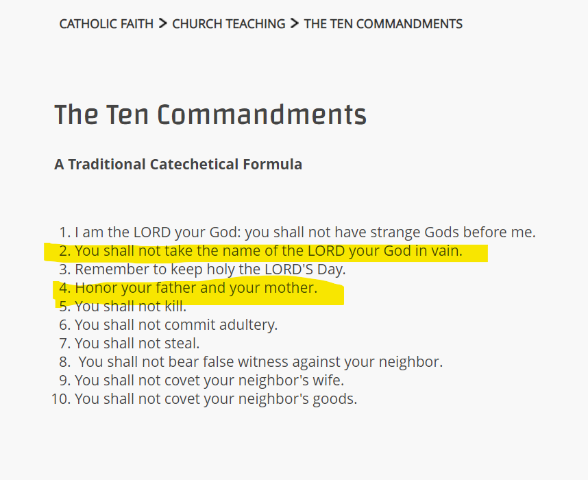 So, I am guessing SINCE JESUS died on the cross, and was resurrected On SUNDAY the catholic church is allowed to change the commandments??? anyone? These are not the 10 commandments GOD HIMSELF WROTE in stone... Someone told me this, but I had to look for myself.