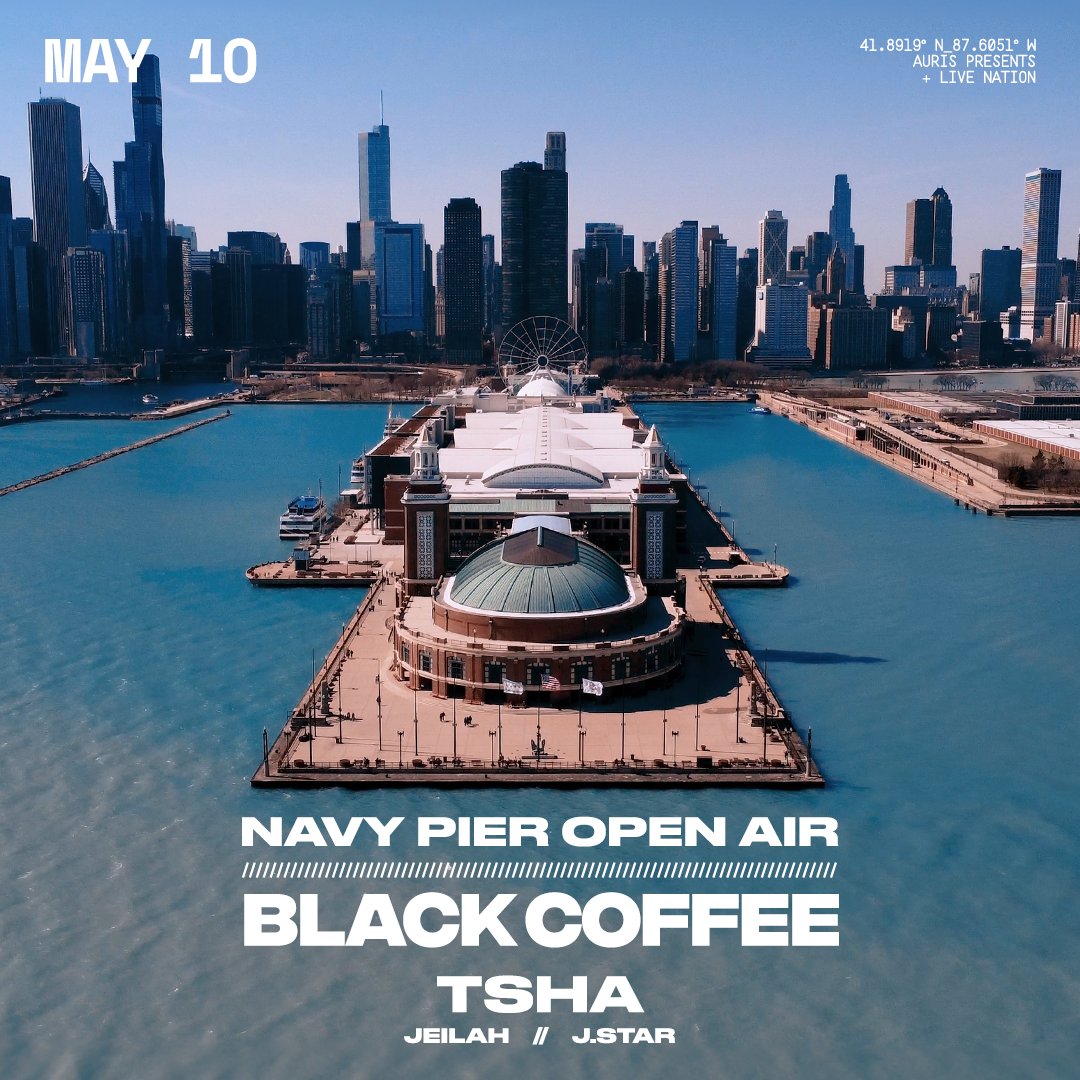 JUST ADDED ☀️ TSHA, Jeilah, and J.Star join as support for @RealBlackCoffee at @NavyPier Open Air on 5.10.

Tickets moving fast: hive.co/l/blackcoffeet…