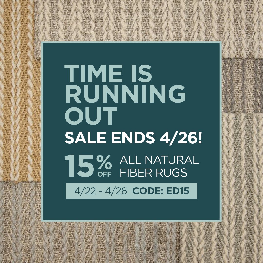 🌟 Time is running out! 🌟

Finalize the floor coverings in your cart and checkout for your 15% Earth Day discount. Shop now: bit.ly/3Ikm3vo

#RugSale #InteriorDesign #SustainableChoices #EarthDay