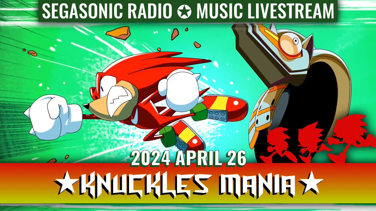 It's time again to send us your requests for this week's SEGASonic Radio!! This week's theme is... Knuckles Mania! So reply with your Knucklest Sonic game music requests, and then catch the show live tonight at 7PM ET / 4PM PT / 12AM GMT! twitch.tv/sonicstadium