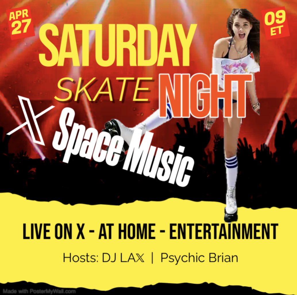 Who still has their own skates?! Come join the Skate Night Music Party with @XSpaceRadio & @PsychicBrianX this Saturday Nite @ 9PM ET!! twitter.com/i/spaces/1yNGa…