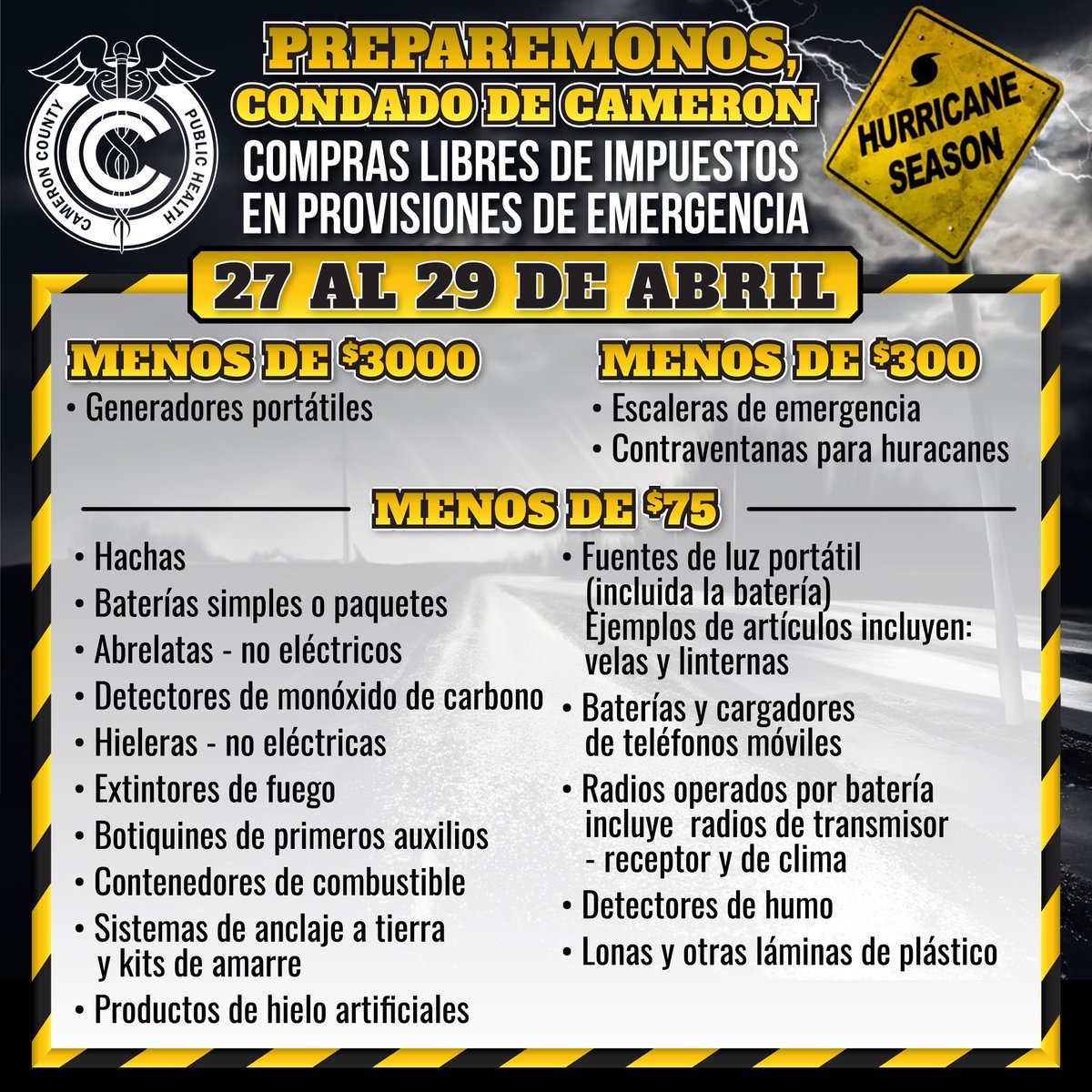 ¡Prepárese para este fin de semana libre de impuestos sobre las provisiones de emergencia! ¡No se lo pierda! 🌀🔦🔋🚨⛈️☢️ bit.ly/49UP2mc